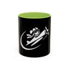 Pilot Pup Coffee Mug — Black Accent Ceramic Mug with Aviator Dog Design (11/15oz)