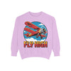 Fly High Vintage Airplane Sweatshirt, Unisex Crewneck Top, Cozy Gift for Aviation Lovers, Travel Lovers, Birthday Gift