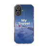 Clear Travel Phone Case, Custom Case, Airplane Design, Gift for Travelers, Adventure Lover, Travel Journal Accessory