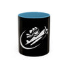 Pilot Pup Coffee Mug — Black Accent Ceramic Mug with Aviator Dog Design (11/15oz)