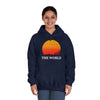 Sunset Vibes Unisex Hooded Sweatshirt - 'THE WORLD' Design