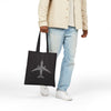 Airplane Word Art Tote Bag — Pilot & Travel Duffle Canvas Tote
