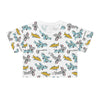Vintage Airplane Pattern Crop Tee — Cute Retro Planes All-Over Print Top