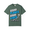 Good Planes Good Vibes T-Shirt — Retro Travel Graphic Tee