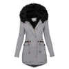 Women's Plush Hooded Parkas Winter Warm Thick  Zip-up Jackets Casual Mid-length Solid Buckle Pockets Coat Outerwear Clothing