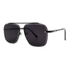 Fashion Double Beam Cut Edge Metal Sunglasses Men's