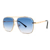 Fashion Double Beam Cut Edge Metal Sunglasses Men's