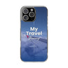 Clear Travel Phone Case, Custom Case, Airplane Design, Gift for Travelers, Adventure Lover, Travel Journal Accessory