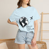 Travel Couple T-Shirt — "Different Places, Same Soul" Globe & Plane Tee