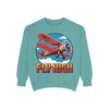 Fly High Vintage Airplane Sweatshirt, Unisex Crewneck Top, Cozy Gift for Aviation Lovers, Travel Lovers, Birthday Gift