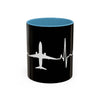Pilot Heartbeat Coffee Mug — Airplane ECG Travel Lover Gift (11/15oz)