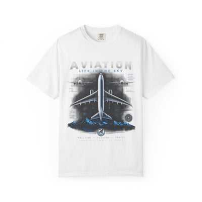 Aviation Graphic T-Shirt — 'Aviation: Life in the Sky' Airplane Tee for Pilots & Travel Fans