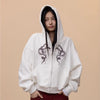 Retro Hooded Printed Casual Sweatshirt Women's Hooded Jacket