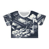 Vintage Airplane Graphic Crop Tee - Retro Aviation Style