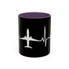 Pilot Heartbeat Coffee Mug — Airplane ECG Travel Lover Gift (11/15oz)