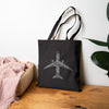 Airplane Word Art Tote Bag — Pilot & Travel Duffle Canvas Tote