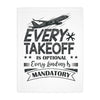 Aviation Blanket - "Every Takeoff Is Optional, Every Landing Is Mandatory" Pilot Microfiber Throw
