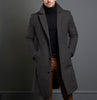 Winter Lapel Trench Coat Fashion Pocket Single Breasted Jacket Outerwear Casual Solid Color Men's Clothing