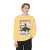 Helicopter Graphic Sweatshirt, Unisex Lightweight Pullover, Military Style Apparel, Perfect Gift for Aviation Enthusiasts, Casual Wear
