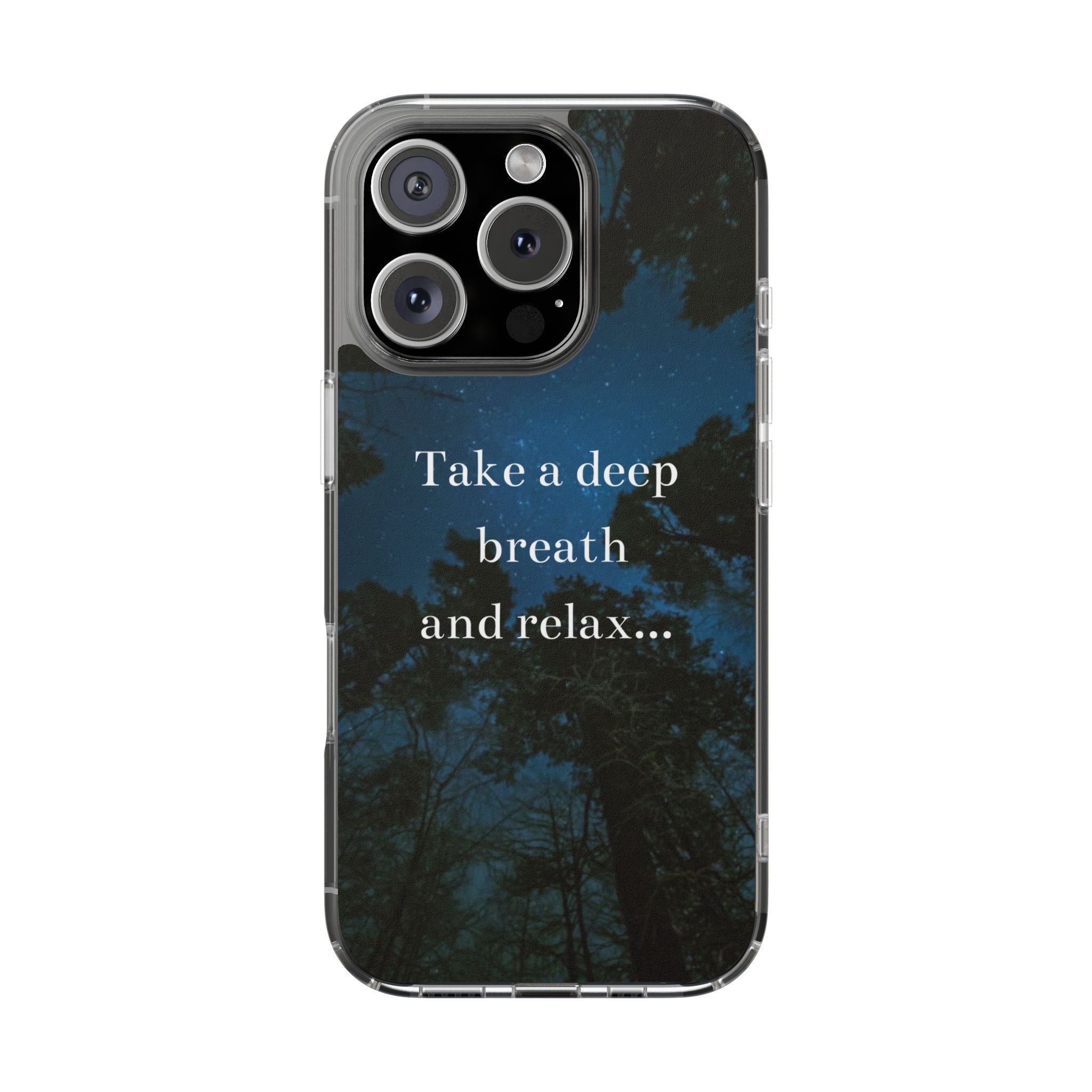 Clear Phone Cases with Inspirational Quote | Transparent Phone Cover | Take a Deep Breath and Relax | Nature Vibe | Gift Idea Clear Phone Cases with Inspirational Quote | Transparent Phone Cover | Take a Deep Breath and Relax | Nature Vibe | Gift Idea