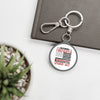 Retired Firefighter Keyring Tag — "Retired Firefighter and Still Smokin' Hot" with Distressed Flag
