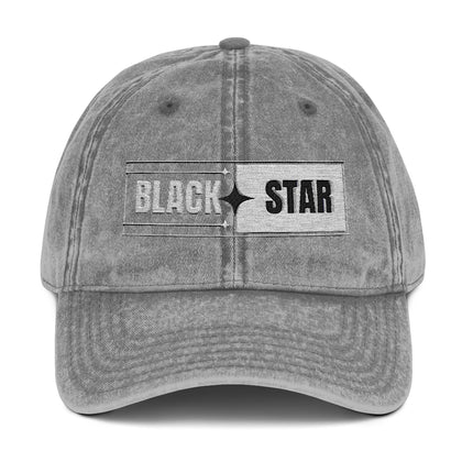 Vintage Embroidered Cap - Black Star Design for Stylish Everyday Wear