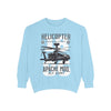 Helicopter Graphic Sweatshirt, Unisex Lightweight Pullover, Military Style Apparel, Perfect Gift for Aviation Enthusiasts, Casual Wear