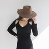 Ribbon Bow Fashion Casual Crown Top Wool Jazz Hat