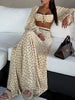 Polka Dot Lace Trim Crop Top & Maxi Skirt Two-Piece Dress Set