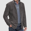 Men's Jacket Winter Stand Collar Button-up Coat Casual Blazer Outerwear Clothing