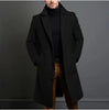 Winter Lapel Trench Coat Fashion Pocket Single Breasted Jacket Outerwear Casual Solid Color Men's Clothing