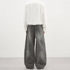 Mens Simple Basic Washed Gray Denim Jeans For FallWinter