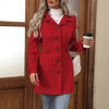 Elegant Single-breasted Woolen Coat Buttons Lapel Mid-length Jacket Temperament Commuter Outwear Clothing For Women