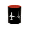 Pilot Heartbeat Coffee Mug — Airplane ECG Travel Lover Gift (11/15oz)