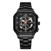 Waterproof Square Couples Multifunctional Calendar Steel-Strap Fashion Watch