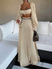 Polka Dot Lace Trim Crop Top & Maxi Skirt Two-Piece Dress Set