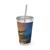 Sunsplash Travel Tumbler - 16oz Insulated Cup with Straw for Jetsetters