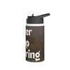 Adventurous Stainless Steel Water Bottle - Never Stop Exploring - Travel Mug, Hiking Gift, Outdoor Hydration, Gym Essential, Camping Gear