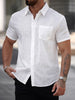 Mens Short-sleeve Cotton Shirt With A Pocket