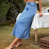 Casual Trendy High-waisted Figure-flattering Versatile A-line Denim