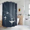 Aviation-Themed Shower Curtain - Airplane Flight Design