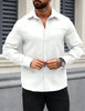 Men's Solid Color Pocket Shirt Long Sleeve Single-breasted Lining