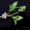 Contracted stereo flower brooch