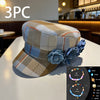 Elegant Checkered Lady's Hat