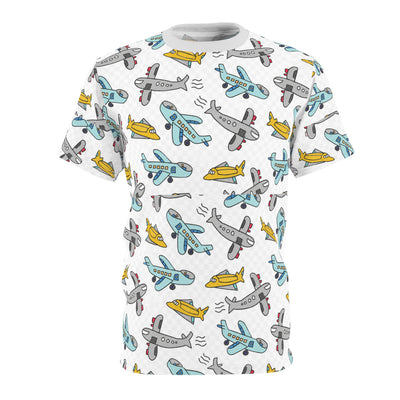 Airplane Pattern Tee — Kids’ Retro Planes All-Over Print T-Shirt