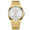 Men's Simple Waterproof Quartz Wristwatch With Steel Band Business Style
