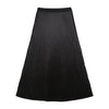Fashionable Simple Versatile Satin Pleated Midi Skirt