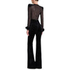 Pleuche Patchwork Long Sleeve Jumpsuit