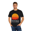 Adventure-Inspired Unisex Garment-Dyed T-shirt - 'The World Is Your Playground'