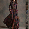 Ins Plaid Print Long-Sleeved Dress Fashion Pockets Collared Buttons Shirt Long Dresses Retro Women's Clothing